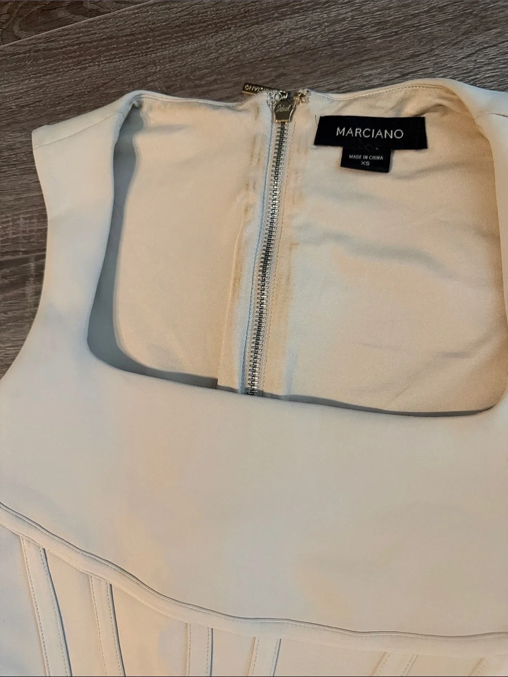 Marciano Cream Sleeveless Midi Sheath Dress - Picture 3 of 5